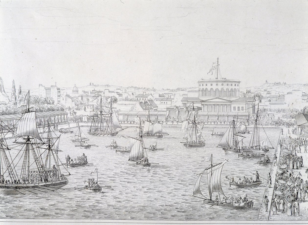 维莱特盆地落成典礼，巴黎，1821 年 5 月。 作者 法语学校