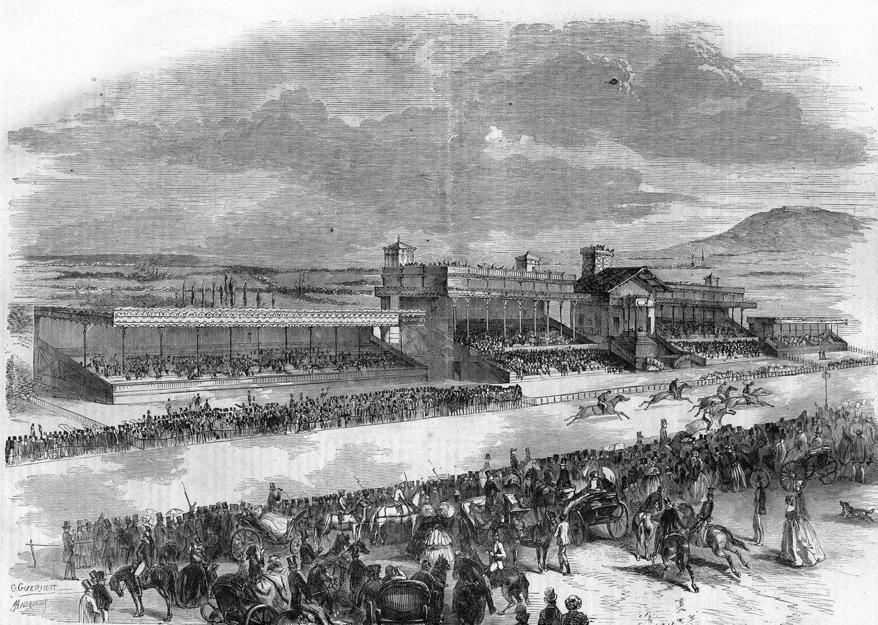 1857年在布洛涅森林举行的赛马会的开幕式。 作者 法语学校