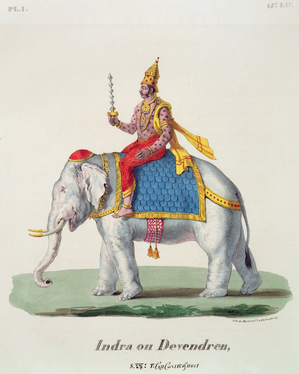 Indra或Devendra，来自法国印度......，由Marlet＆Cie，酒吧刻。巴黎1827-1835 作者 法语学校