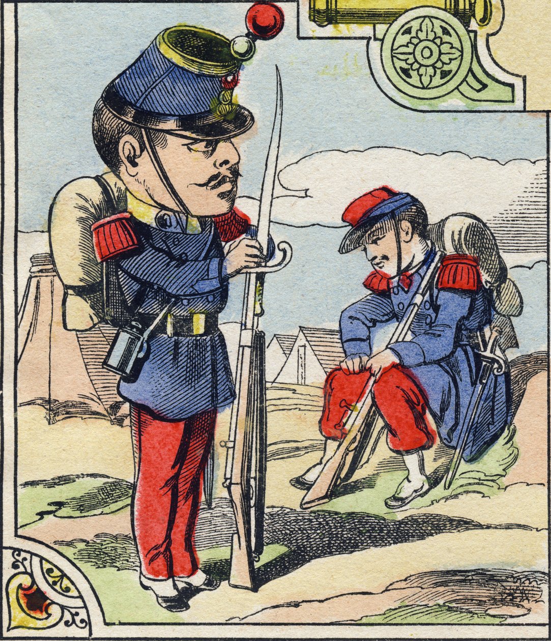 步兵线。 雕刻在“漫画军事字母表”中。 第五系列。 脑脊液成像。 Pellerin 和 Cie，Printers，Epinal，19 世纪后期。 16 页。 尺寸：25x18,5cm 作者 法语学校