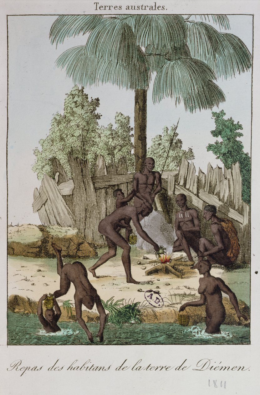 Diemen的居民准备膳食，1811年 作者 法语学校