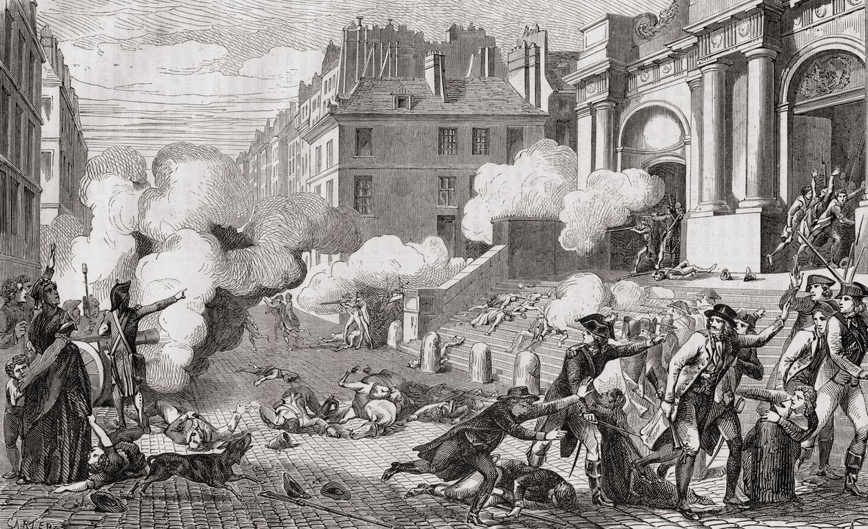 1795年10月5日，第四年Vendemiaire的起义，来自Louis Blanc的“Histoire de la Revolution Francaise”（1811-82） 作者 法语学校