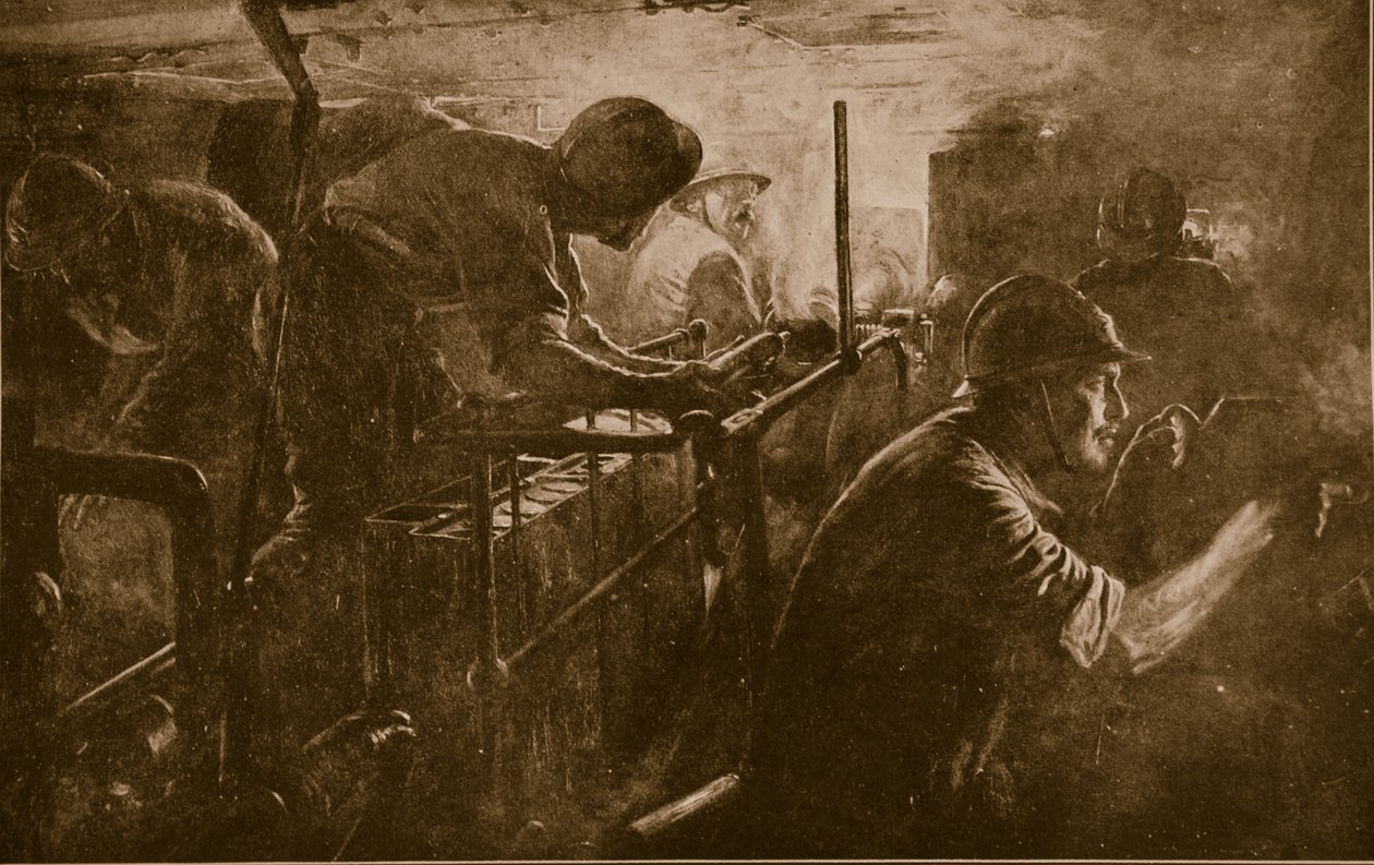 属于法国攻击炮兵的坦克的内部，1914-18 作者 法语学校