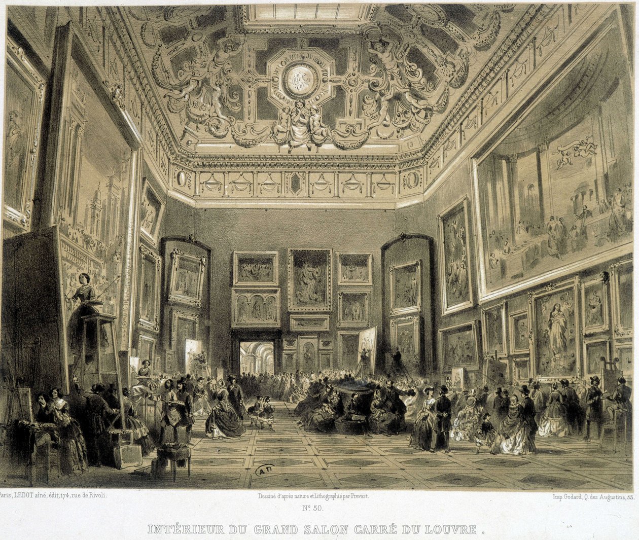 大沙龙 Carre du Louvre 的内部。 作者 法语学校
