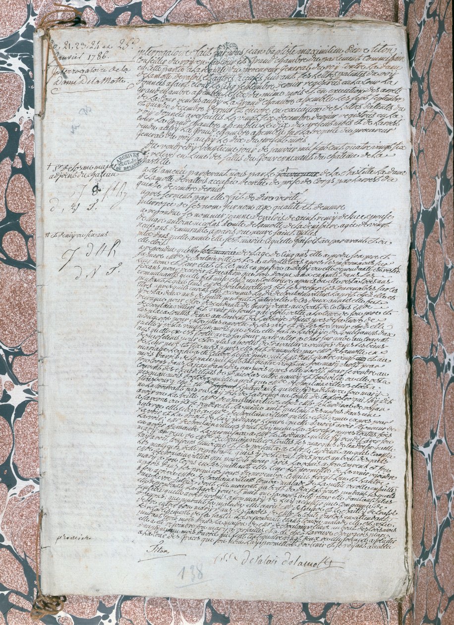 审判Jeanne de Valois-Saint-Remy，La Motte伯爵夫人（1756  -  91），1785年1月 作者 法语学校