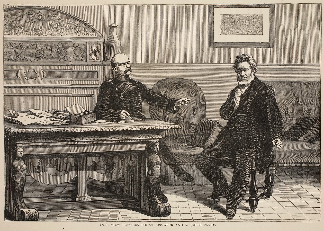 1870年9月，俾斯麦伯爵与M. Jules Favre的访谈，卡塞尔斯法国与德国战争史，1870-1871 作者 法语学校
