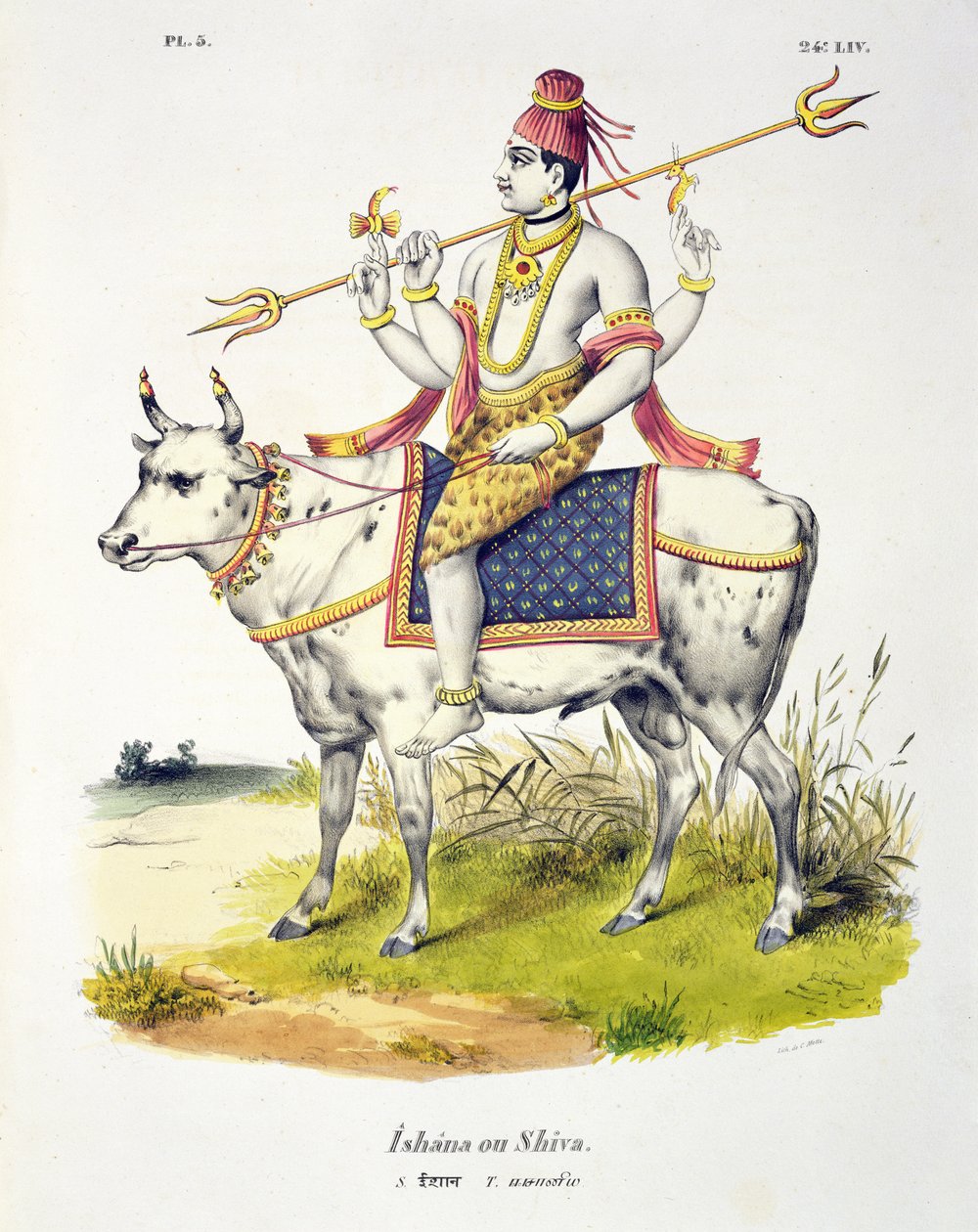Ishana或Shiva，由C. de Motte（1785-1836）雕刻 作者 法语学校