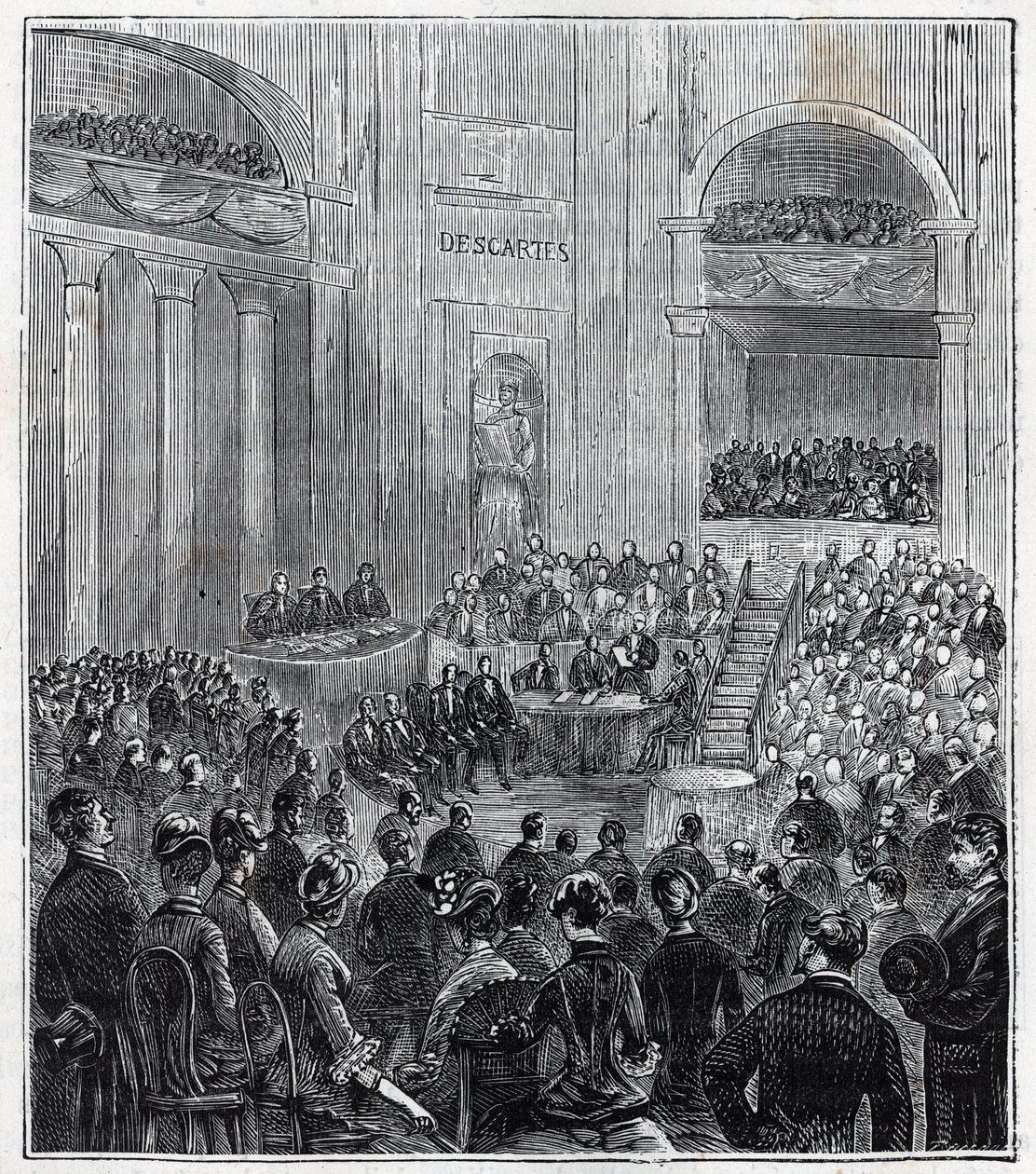 Jacques Babinet (1794 - 1872), French physicist and astronomer at the solemn meeting of the five Academies in 1840 - Engraving in “Sciences brought to the reach of all - physics and chemistry” by Alexis Clerc - End of 19th century. Private collection. 作者 法语学校