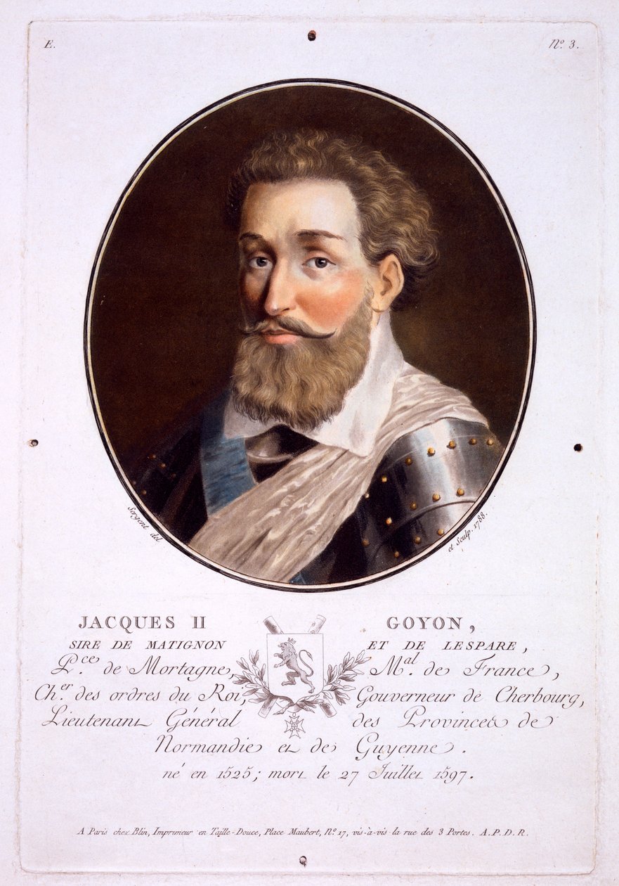 Jacques II Goyon，来自伟大的人物肖像，杰出的女性，以及法国令人难忘的主题，出版于1787-92 作者 法语学校
