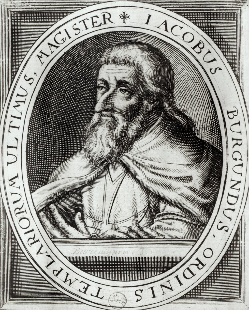 Jacques de Molay（c.1243-1314）圣殿骑士团的大师 作者 法语学校