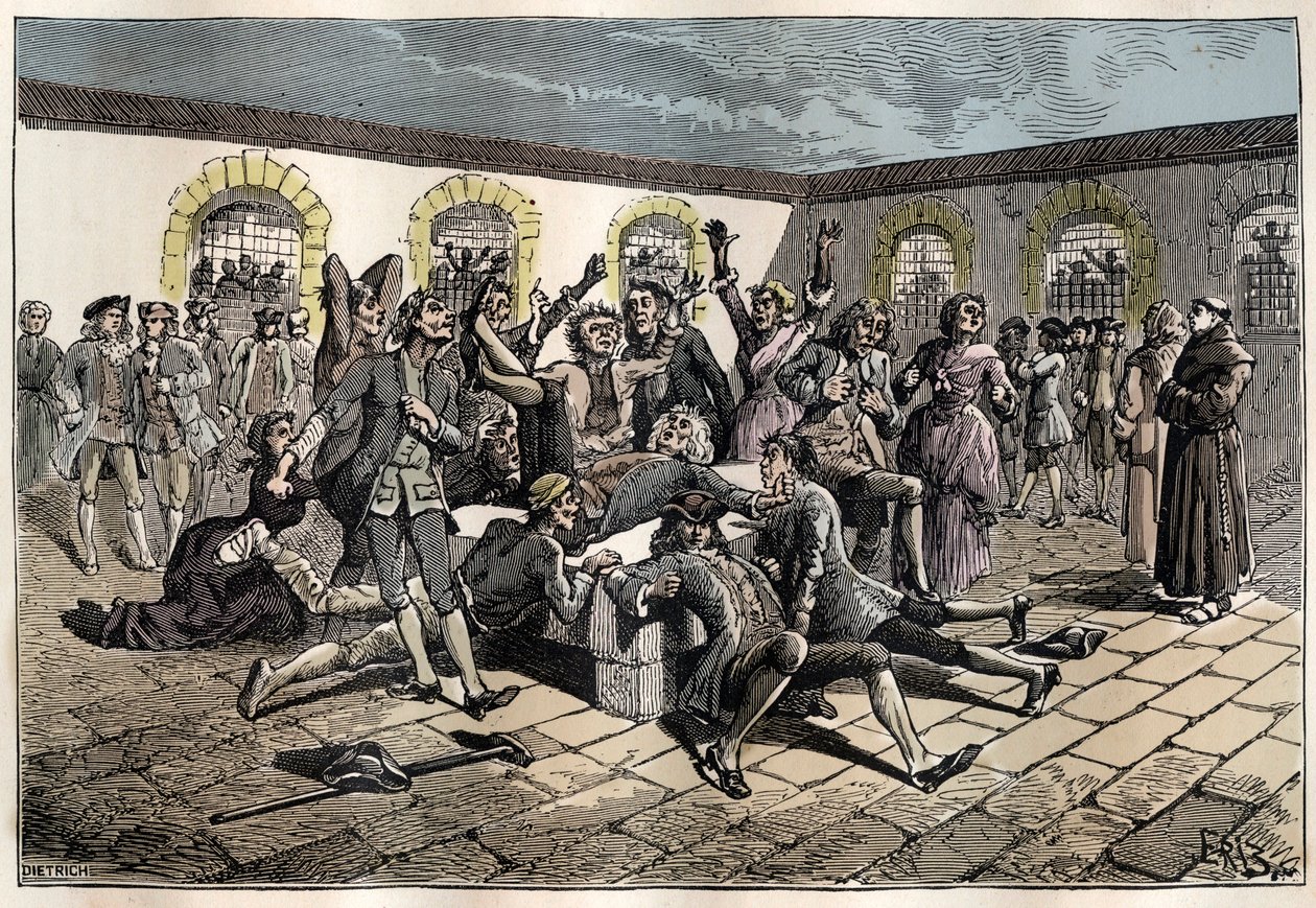 Jansenist convulsionary（或Saint Medard）（惊厥的作品）在18世纪。"病人和体弱者到saint-medard公墓（执事Francois Paris的墓在那里）接受神奇的gueris"（Convulsionnaire practices - Con 作者 法语学校