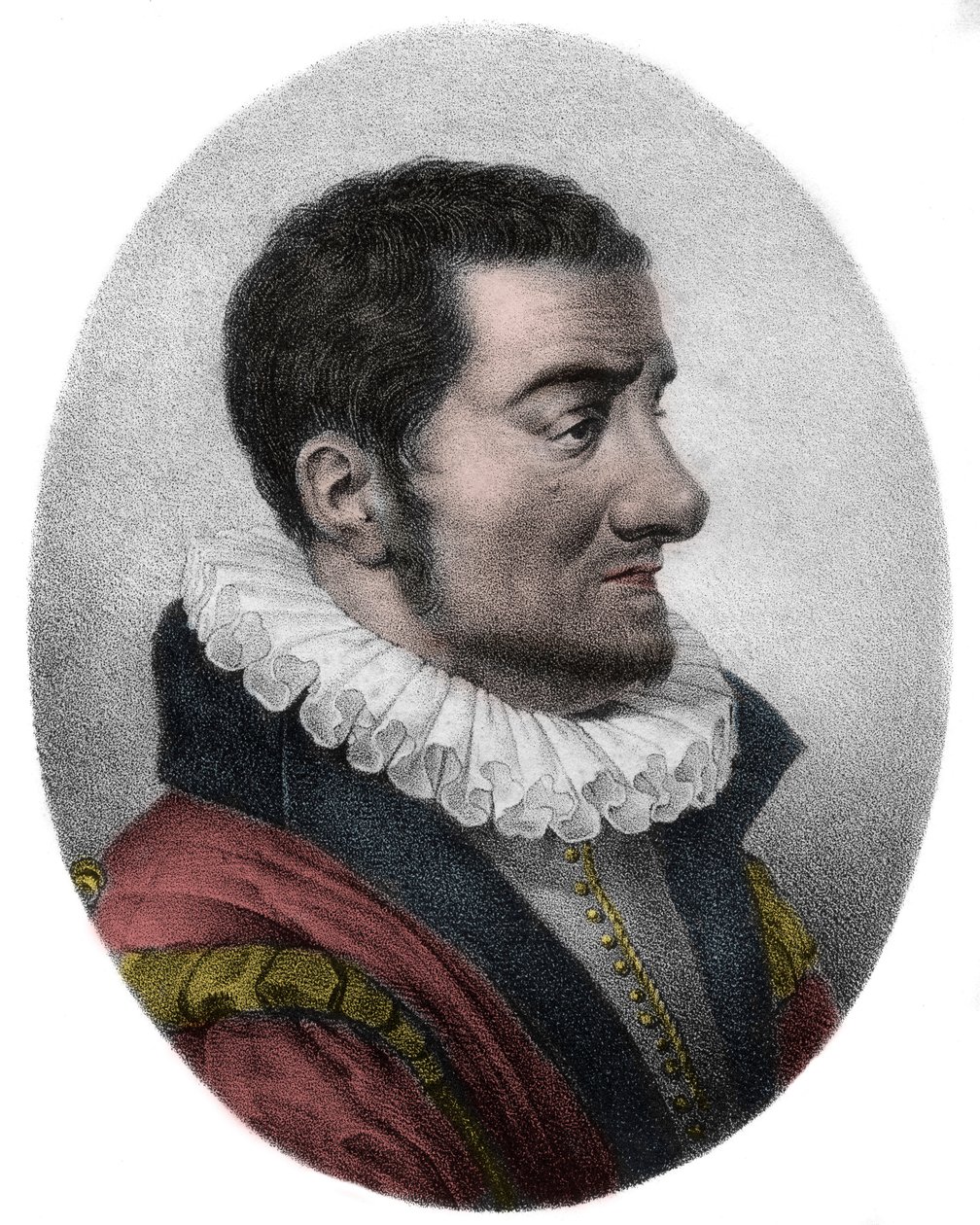 让-帕塞拉（1534-1602）英国政治讽刺作家和诗人--雕刻--。 作者 法语学校