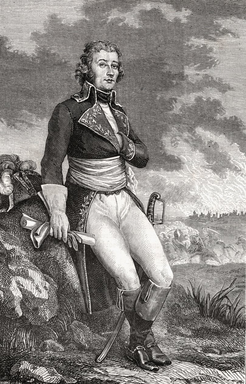 Jean Victor Marie Moreau（1763-1813）来自Parmentier的雕刻，来自Louis Blanc的“法国革命史”（1811-82）1847-62 作者 法语学校