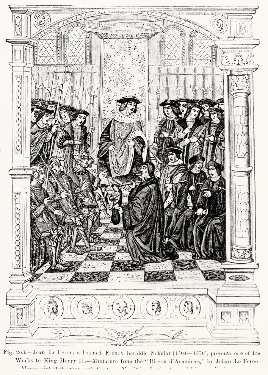 让·勒费恩（Jean le Feron，1504-70）将他的作品之一出自布莱克森林国王亨利二世（1519-89），作者Jean le Feron，来自中世纪科学与文学的插图和文艺复兴时期的作品 作者 法语学校
