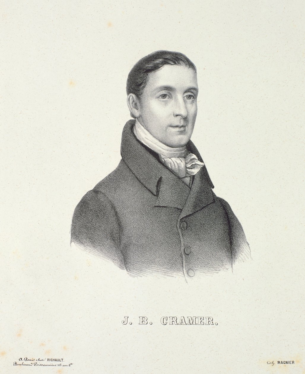 Johann Baptist Cramer（1771-1858）由Magnier镌刻 作者 法语学校