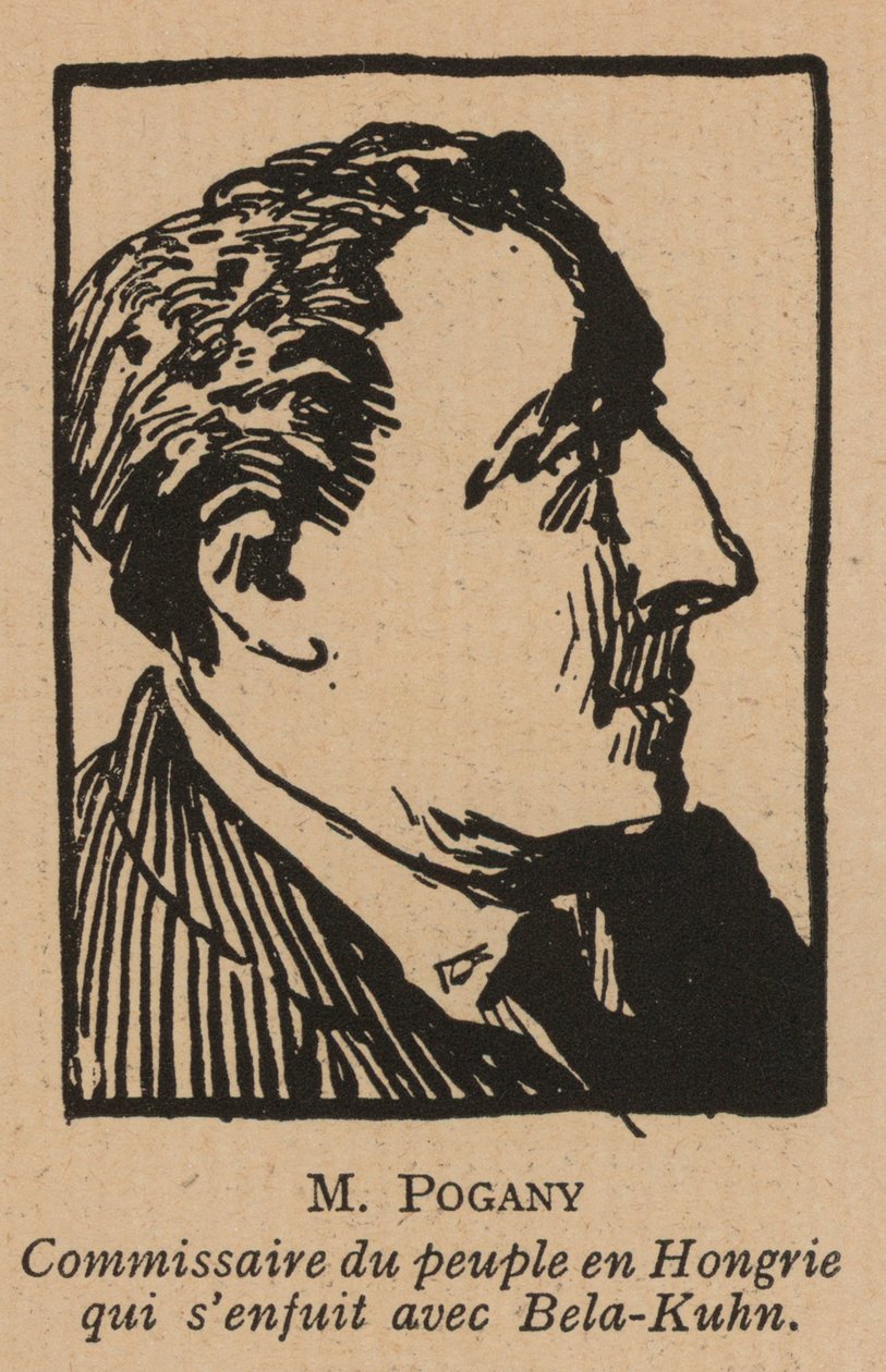 约瑟夫-波加尼，匈牙利共产主义革命政治家，1919 年匈牙利苏维埃共和国政府成员（石版画） 作者 法语学校
