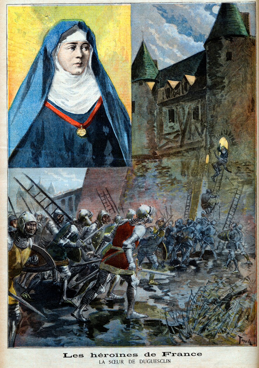 Julienne Duguesclin (1377-1404) 本笃会修女，1894年7月23日的《小报》插图（雕刻）。 作者 法语学校