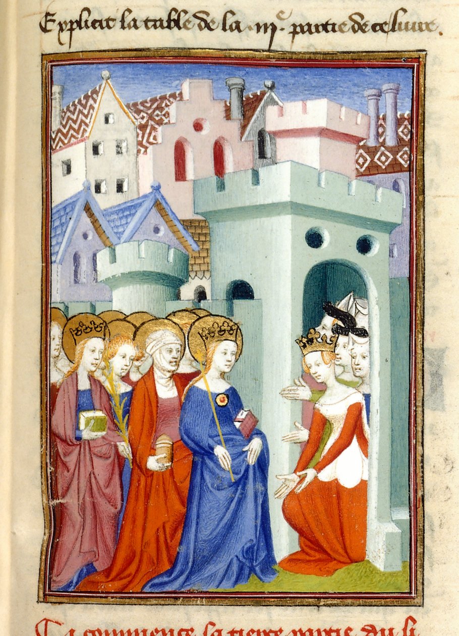 正义、圣母和圣徒》，MS Harley 4431，f.361r，法国，约 1410-14 年（彩色羊皮纸） 作者 法语学校