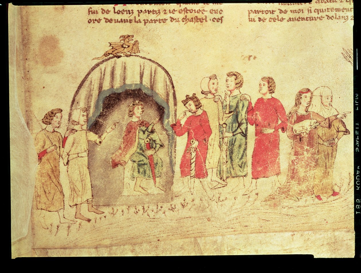 亚瑟王和他的法院，来自Roman de Meliadus 作者 法语学校