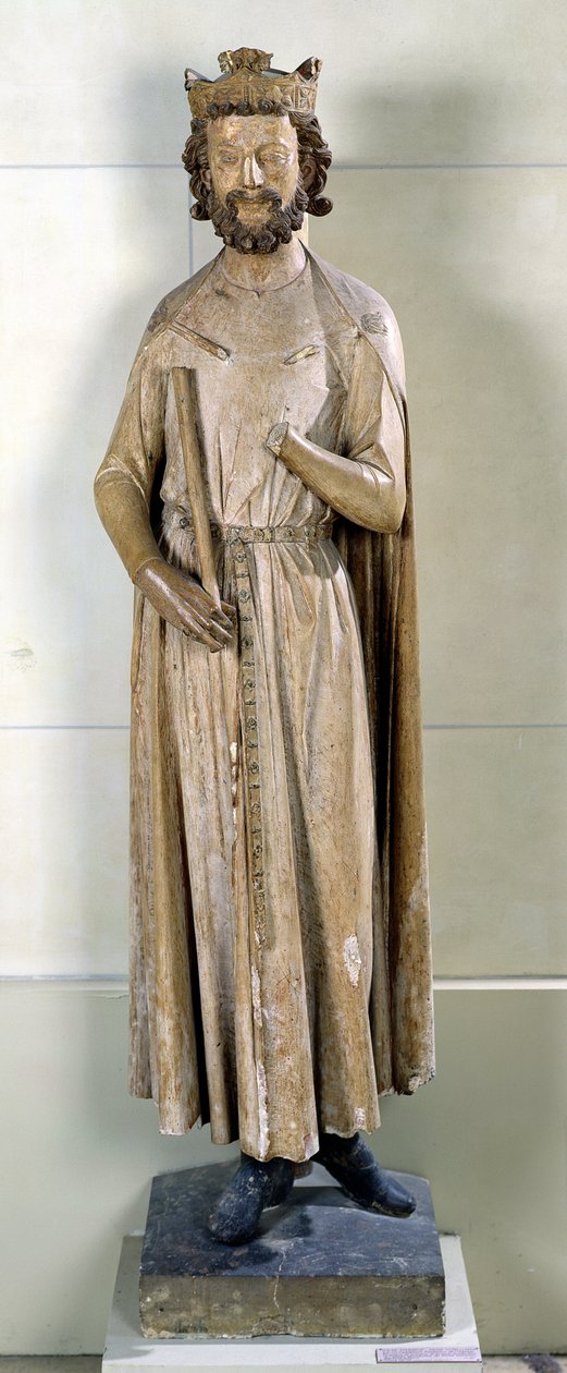 King Childebert I（497-558），来自Saint-Germain-des-Pres修道院，c.1239-44（石灰石） 作者 法语学校
