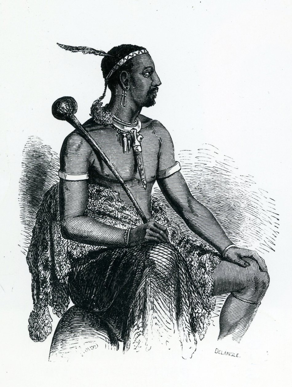 莫绍绍一世国王（约1786-1870）1833年（雕刻）。 作者 法语学校