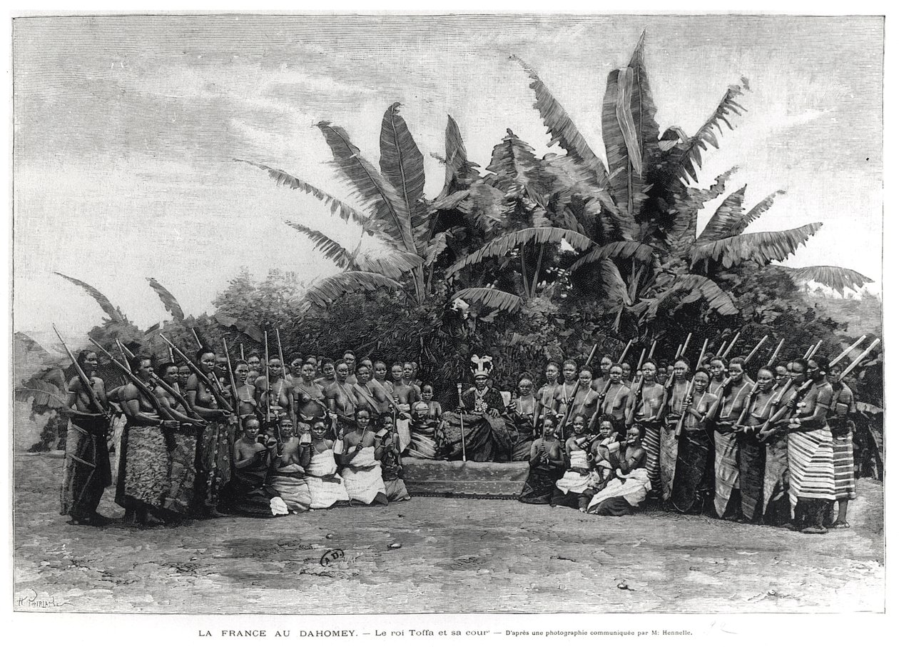 托法国王（1874年至1908年）和他的法院，达荷美，1892年 作者 法语学校