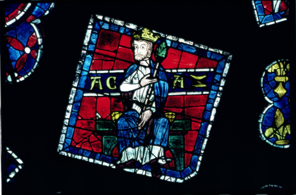 犹大王，北方玫瑰窗的细节，c.1223 作者 法语学校
