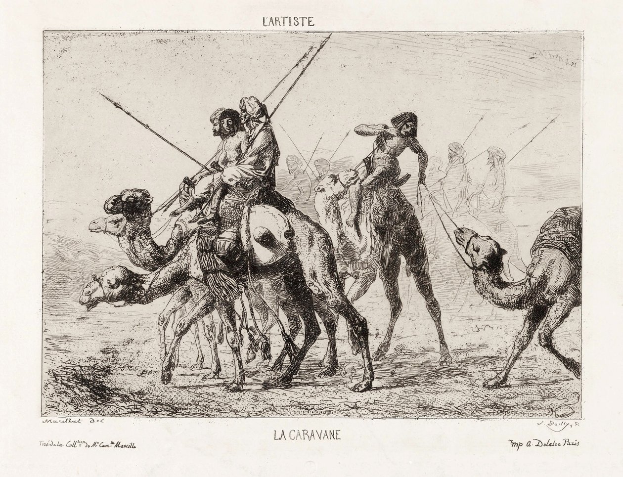 La Caravane，来自l "Artiste, pub.19世纪末（石版画 作者 法语学校