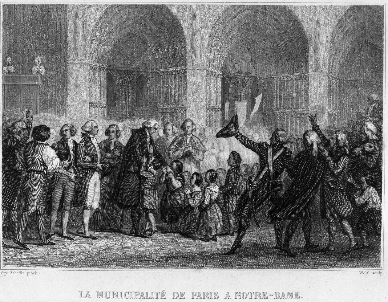 La Municipalite de Paris a Notre-Dame - in "Revolution francaise" par Thiers.19世纪 作者 法语学校
