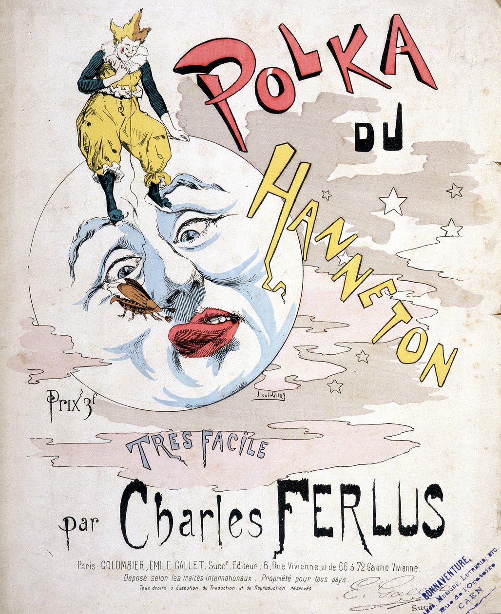 La Polka du Hanneton, 作者：Charles Ferlus - 乐谱封面，19世纪末 作者 法语学校