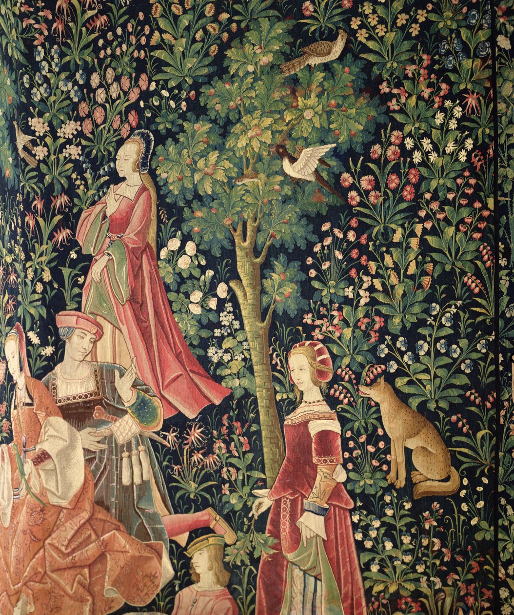 La Vie Seigneuriale：年轻女性和一只狐狸，c.1500 作者 法语学校