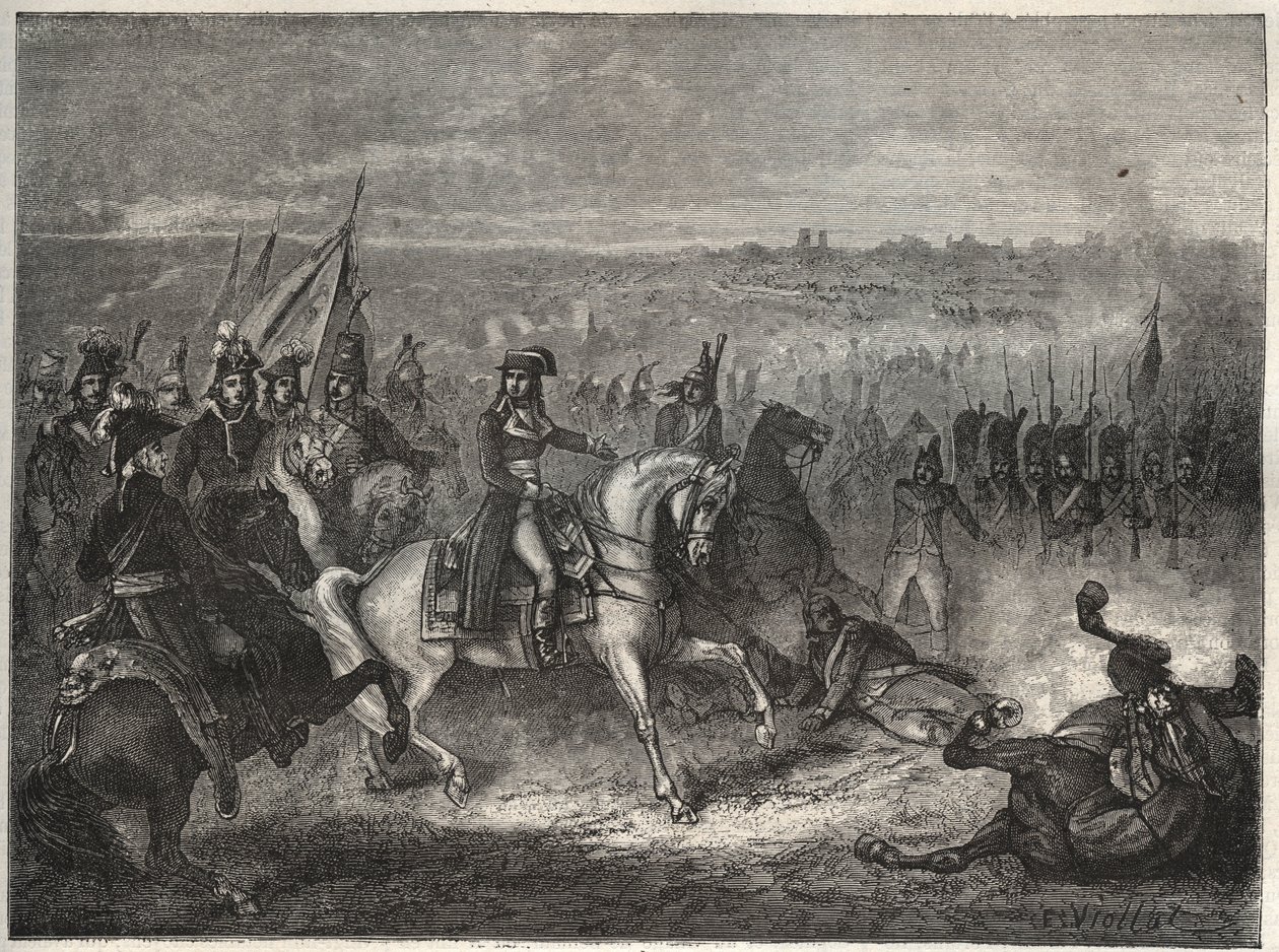 La Battle de Lonato - NAPOLEON AT LONATO - 也称为第二次卡斯蒂廖内战役：在他的意大利战役中，拿破仑击败了乌尔姆瑟领导下的奥地利人，迫使他们撤退到曼托瓦。 1796 年 8 月 3 日 - Maurice La Char 的新国家百科全书 作者 法语学校