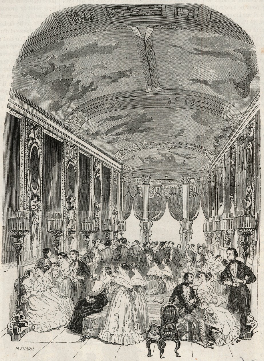 La galerie dit de Lebrun，在舞会期间充当聊天室--Lambert sur l