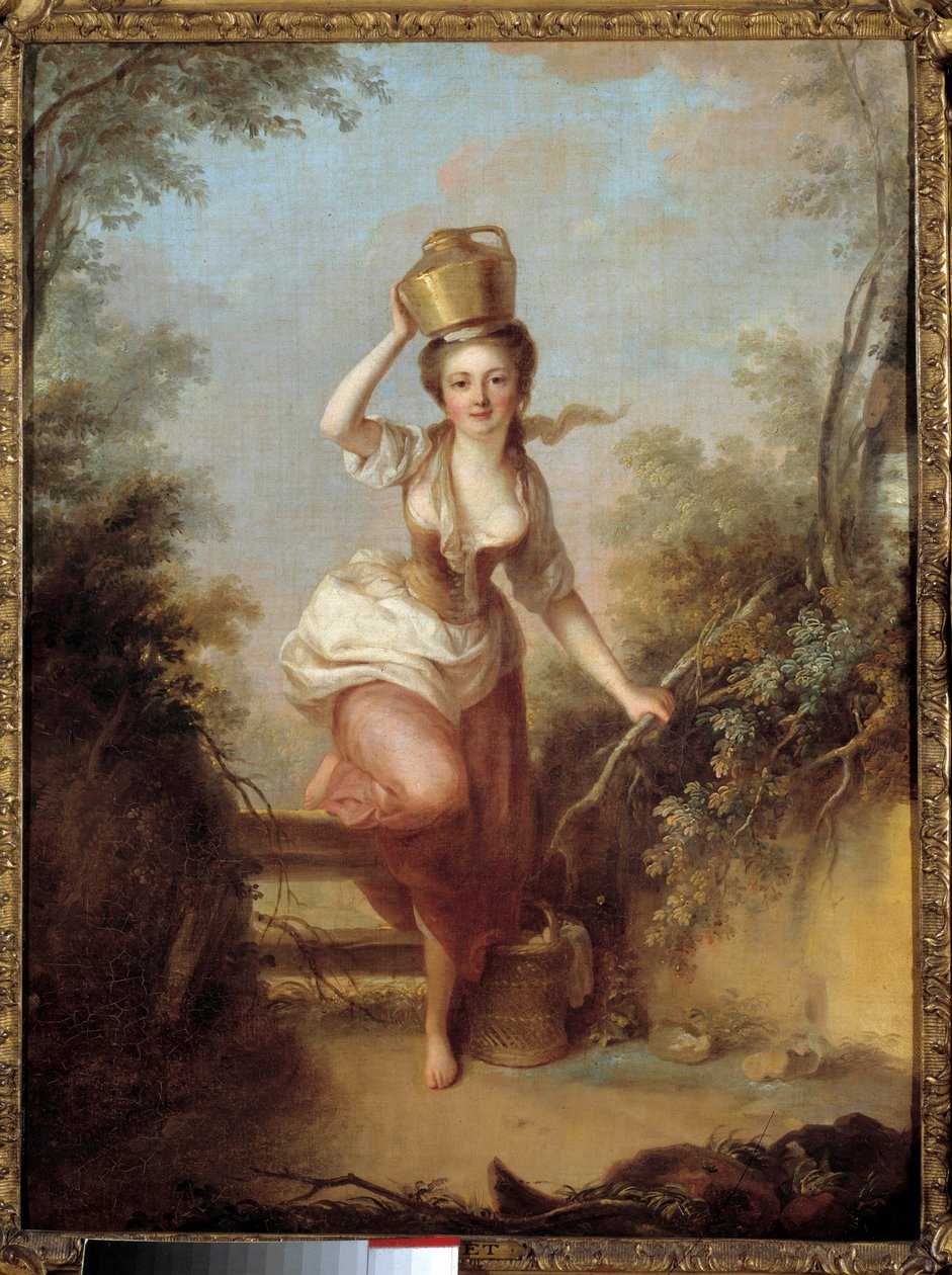 La laitiere Peinture de Huet（18世纪）。18世纪，巴黎科尼亚克杰博物馆 作者 法语学校