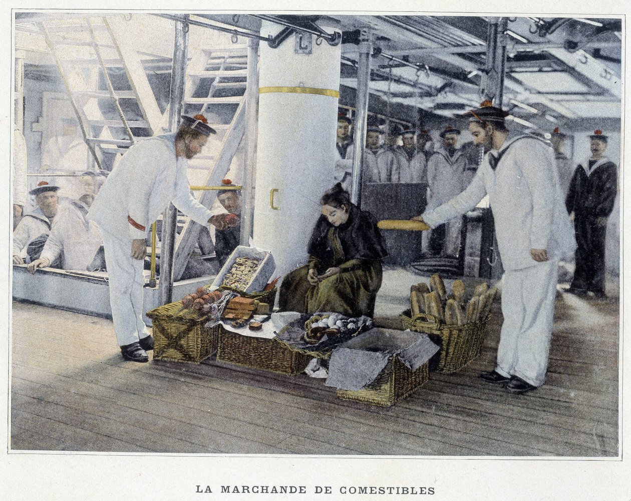 La merchant de edibles - in “” Album militaire - Marine: La vie à bord”” 作者 法语学校