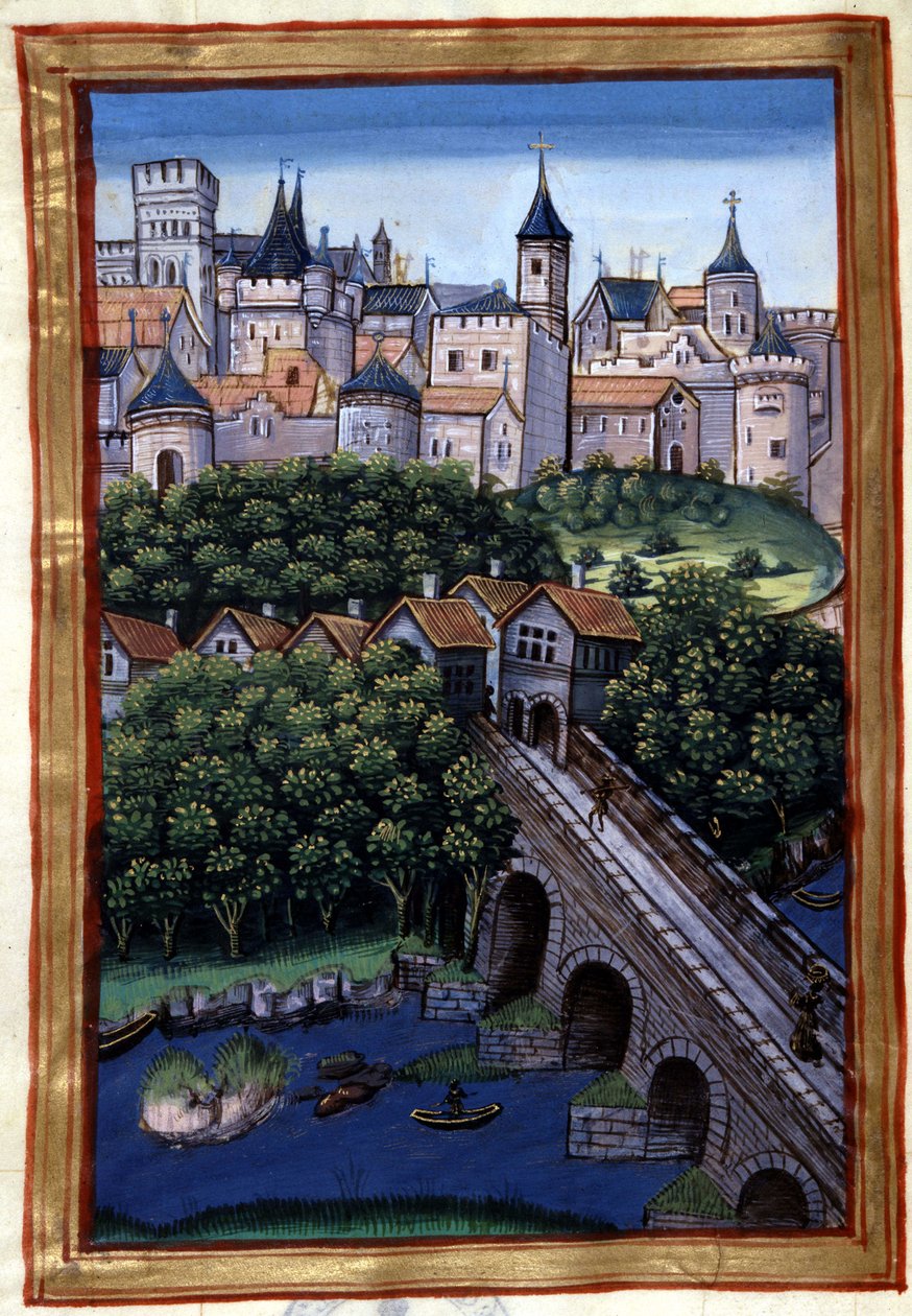 La ville de Lyon - 在Simphorian-Champier的 "Roman de Palamus, tale of Lion "中。 作者 法语学校
