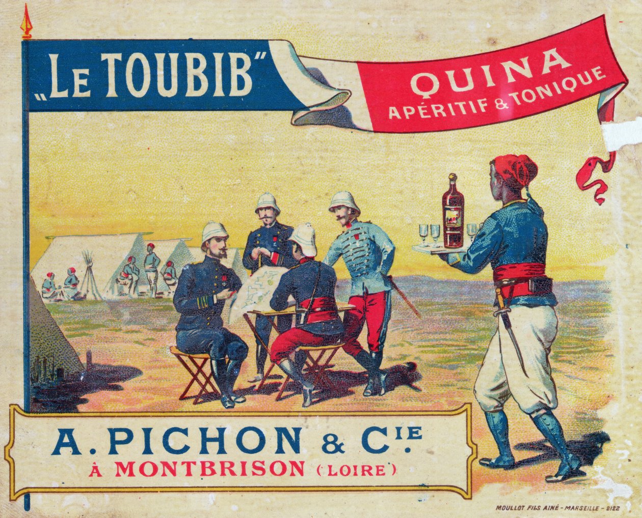 标签为le Toubib Aperitif和Tonic Wine，19世纪末期 作者 法语学校