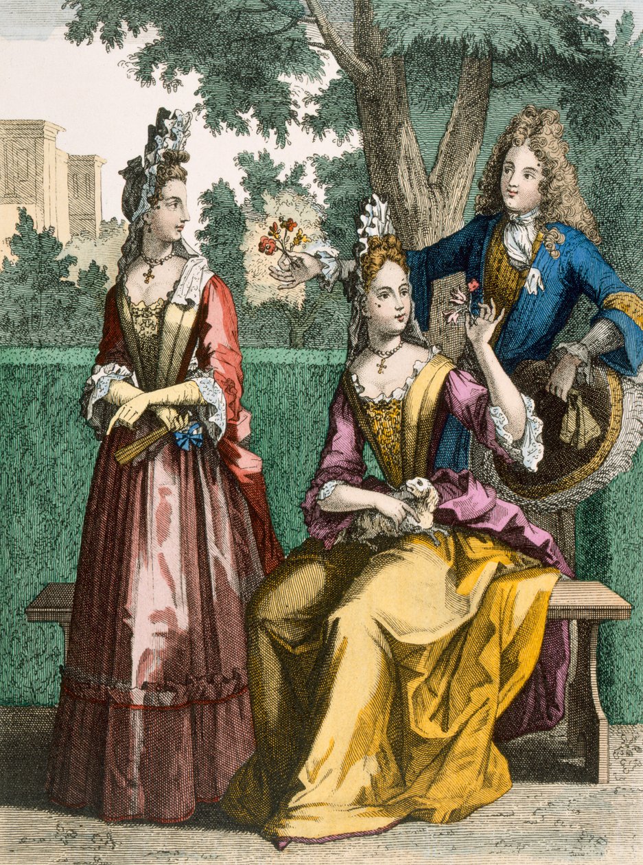 女士正式日礼服，1690年 作者 法语学校