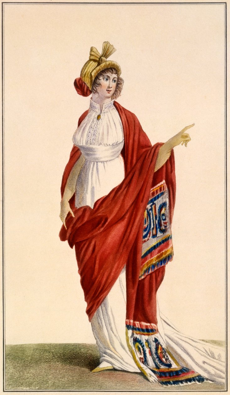 女士希腊风格晚礼服，1789年 作者 法语学校