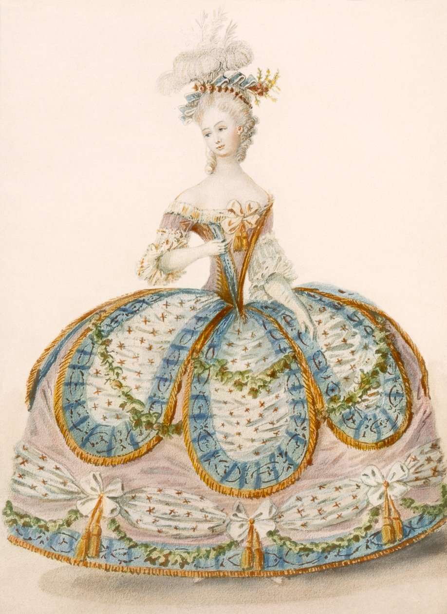 夫人穿着礼服为皇家场合，设计attr。到了Anvorious，酒吧。 1796年4月 作者 法语学校