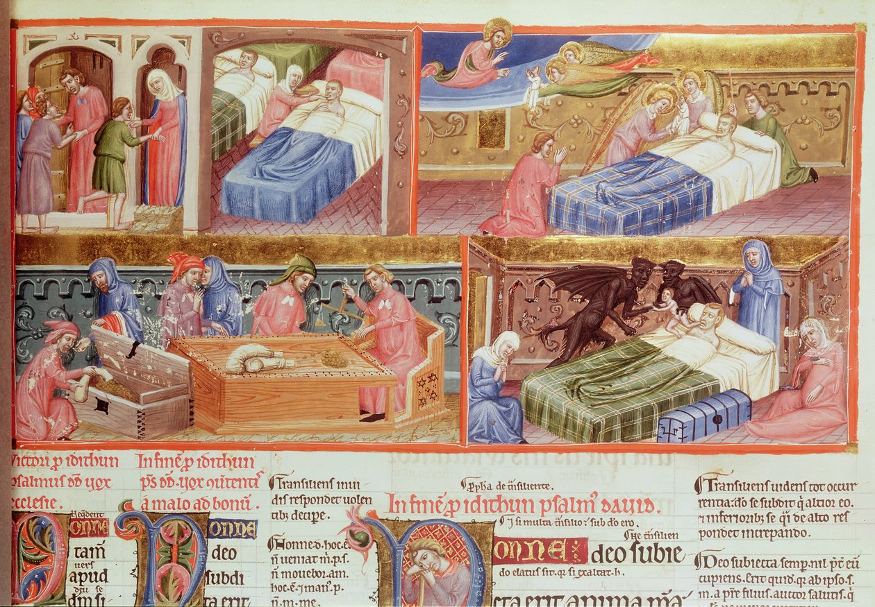 Lat 8846 f.106从Hebraica Romana Gallica被带到天堂和贪婪的男人到地狱的好男人 作者 法语学校
