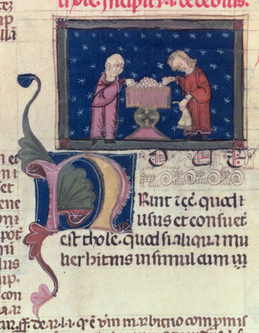 Lat 9187 fol.11v债务人，来自Coutumes de Toulouse，1296 作者 法语学校