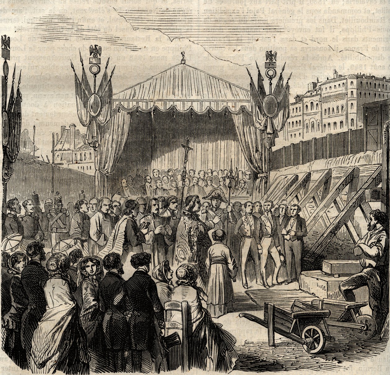 Laying of the first stone of the new Louvre on July 25 作者 法语学校