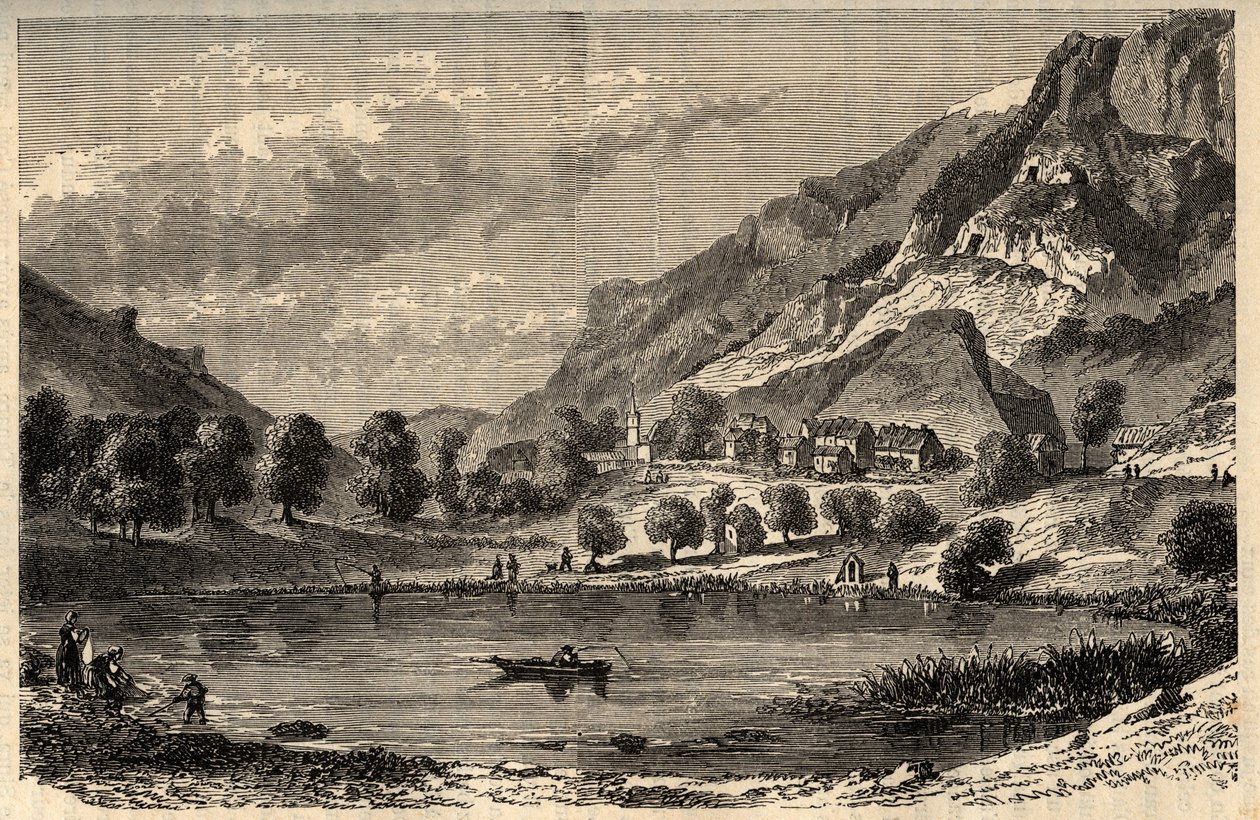 Le Lauzet-Ubaye - Le lac du Lauzet - 法国东南部阿尔卑斯-德-豪特-普罗旺斯省的公社 - "PATRIE "中的雕刻 - LUCIEN HUARD的DESCRIPTION PECTUREQUIREQUE DE LA FRANCE EN 6 VOLUES - 19世纪末 作者 法语学校