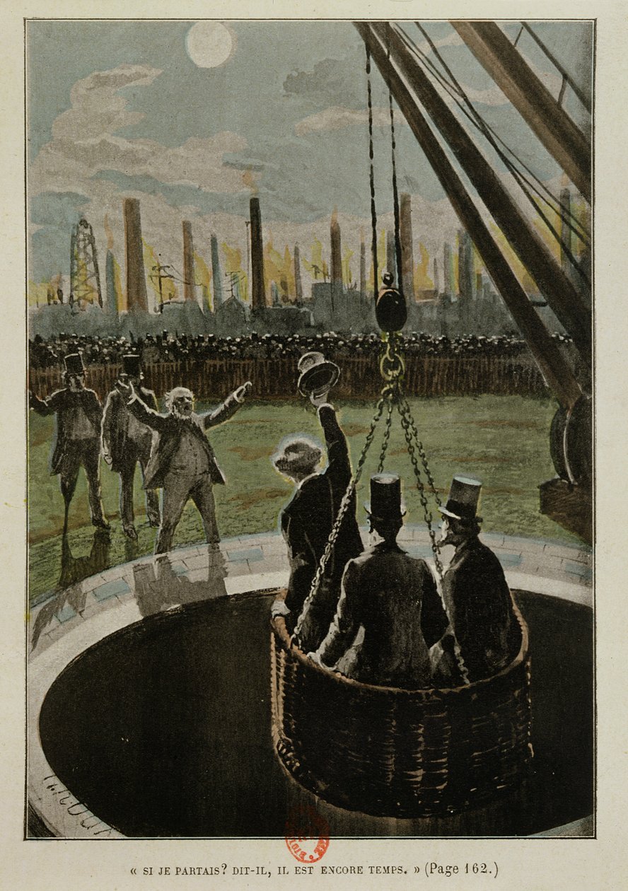 1865年出版的儒勒·凡尔纳（1828-1905）离开月球，从地球到月球 作者 法语学校