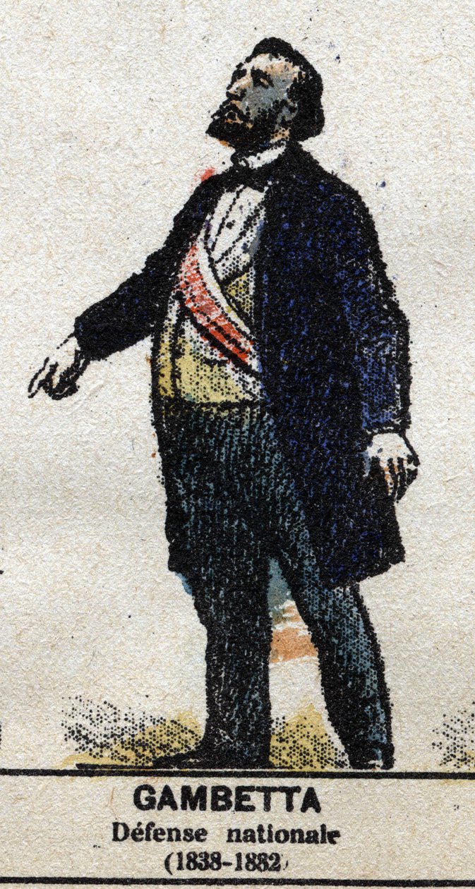 莱昂·甘贝塔 (1838-1882)，法国政治家。 在“”Galeriede Kings and Queens of France 和杰出人物从 1643 年到 1895 年“”埃皮纳尔的形象。 作者 法语学校