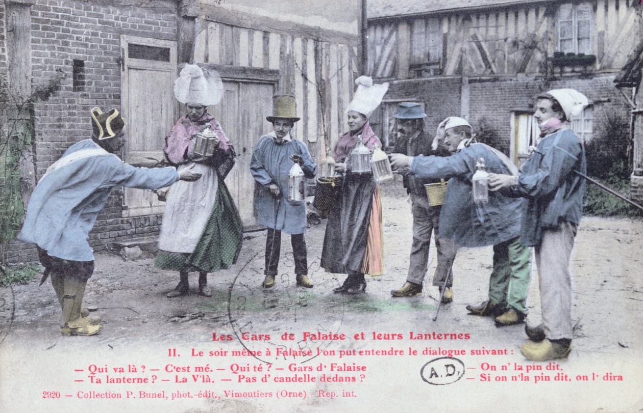 Falaise家伙和他们的灯笼，c.1910（照片后） 作者 法语学校