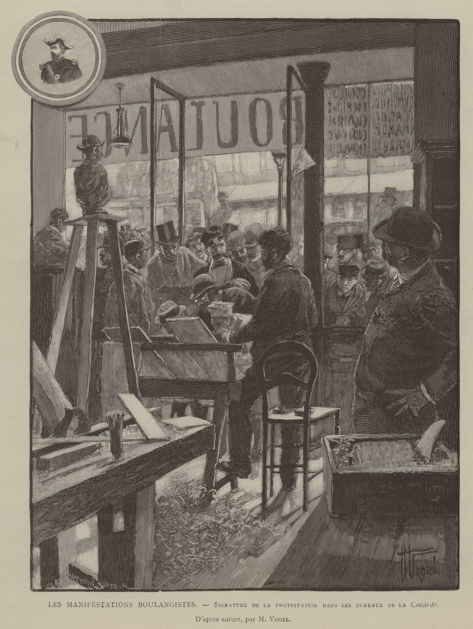 Les Manifestations Boulangistes，Cocarde 办公室抗议签名（雕刻） 作者 法语学校