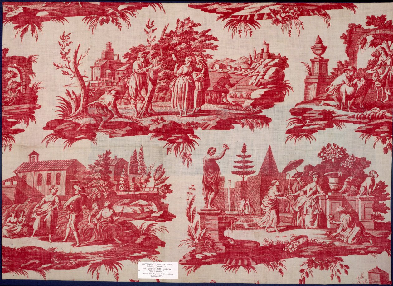 来自The Mayoux Collection的Les Saisons，18世纪第3季，铜版印花棉 作者 法语学校