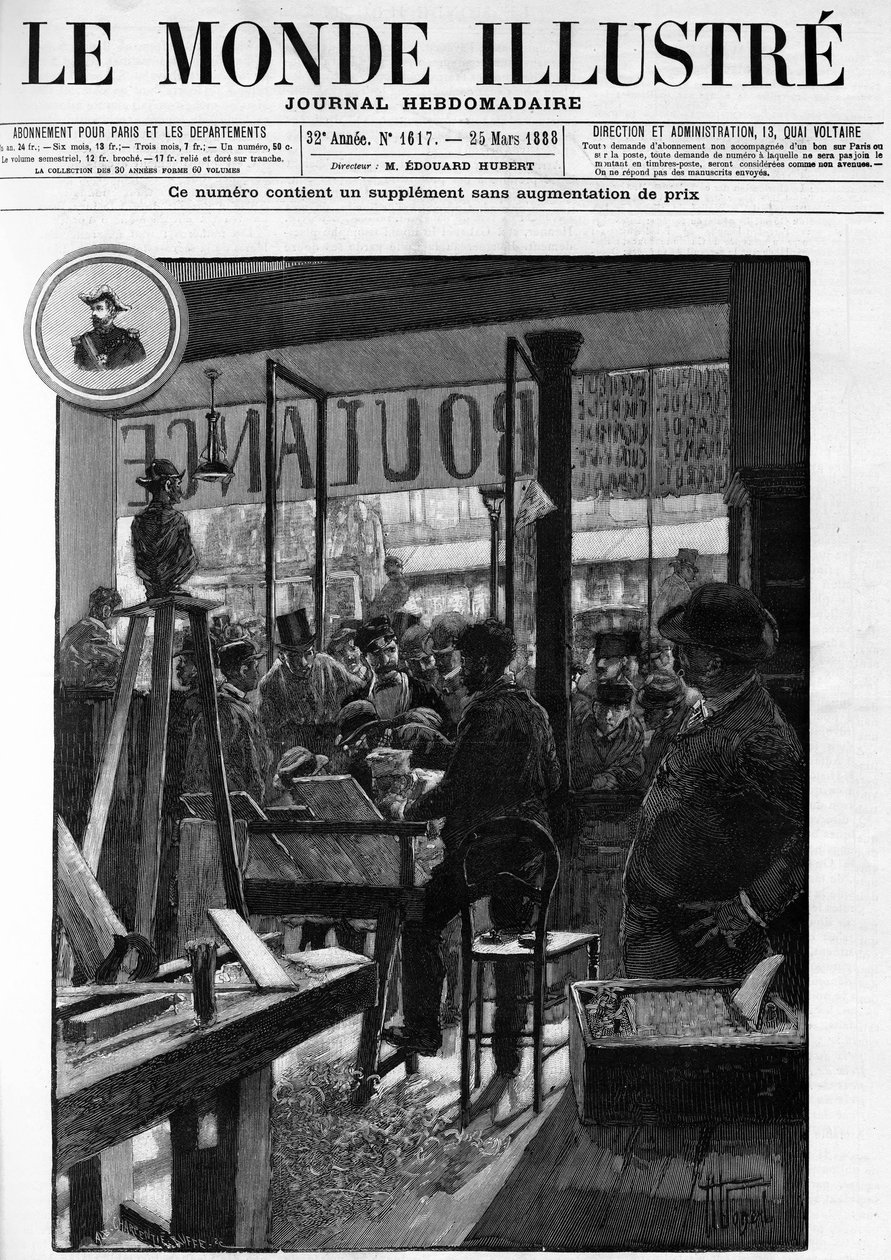 Les manifestations boulangistes à Paris, in "Le Monde illustrious" in 1888. 作者 法语学校